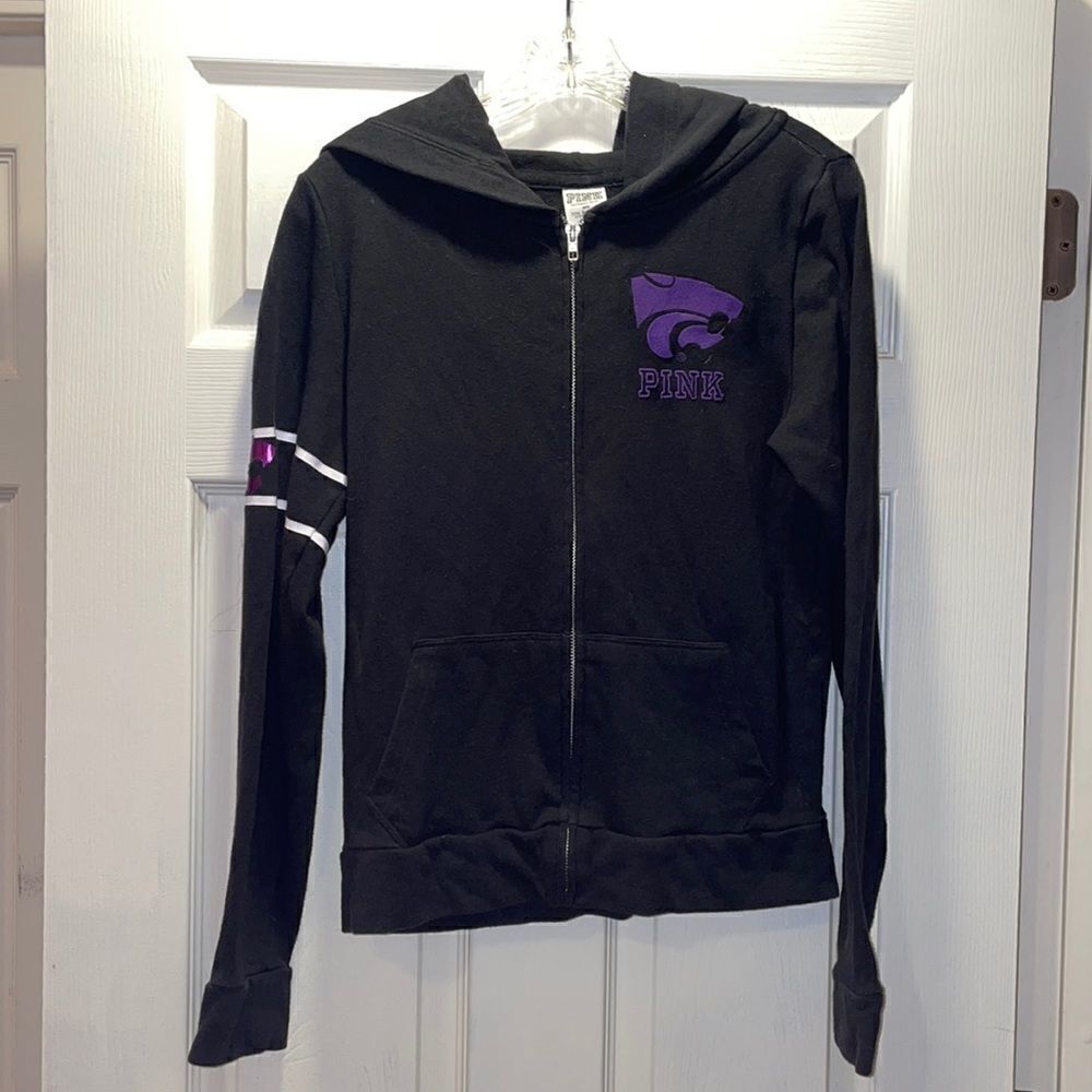 ✨Victoria’s Secret Pink black K-State hoodie